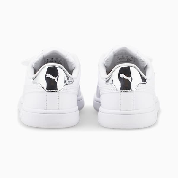 Tenis infantiles Smash v2 Mirror Metallic, Puma White-Puma White-Puma Silver, extralarge
