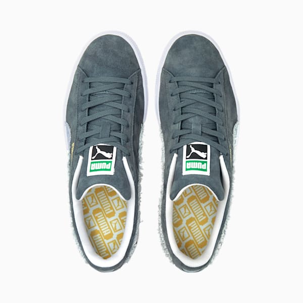 Suede Triplex Denim Sneakers, Dark Slate-Faded Denim, extralarge