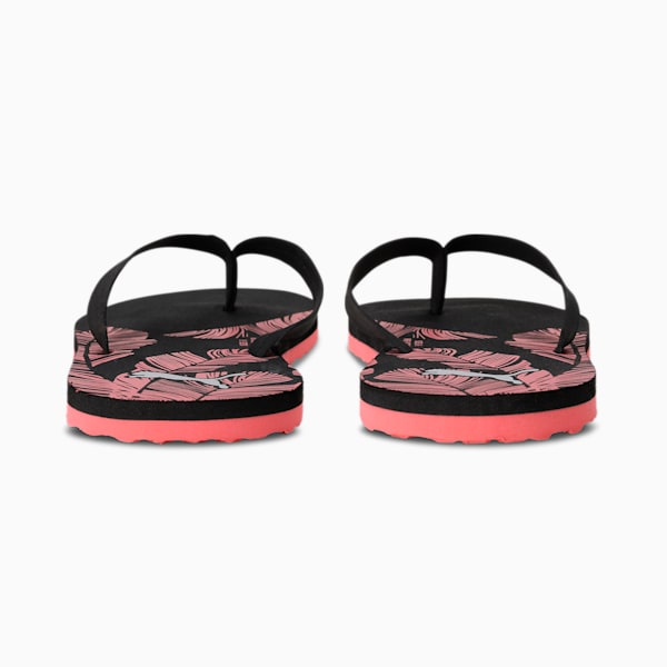 Flame Women's Flip Flops, Puma Black-Sun Kissed Coral-Silver, extralarge-IND