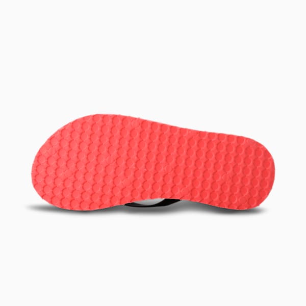 Flame Women's Flip Flops, Puma Black-Sun Kissed Coral-Silver, extralarge-IND