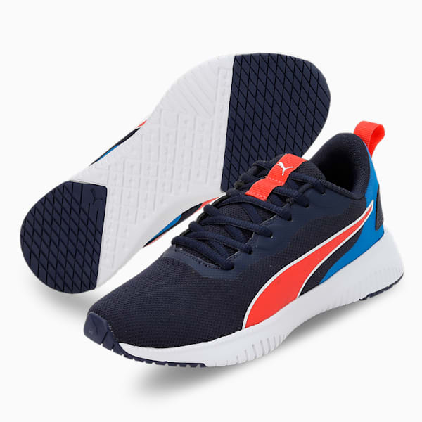 Flyer Flex Block Youth Shoes, Peacoat-Firelight-Puma White, extralarge-IND