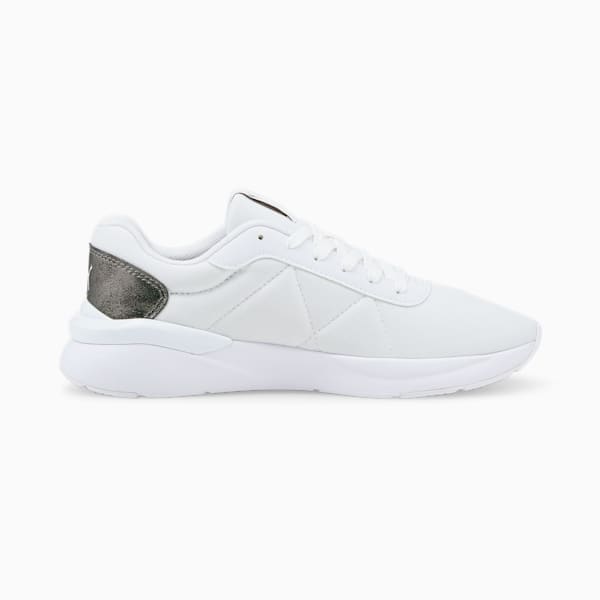 ウィメンズ ローズ メタリック スニーカー, Puma White-Puma Aged Silver, extralarge-JPN