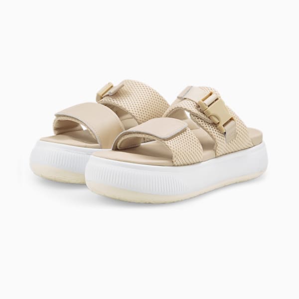 Sandalias de playa para mujer Suede Mayu Sandal Infuse, Putty-Puma White-Pristine, extralarge