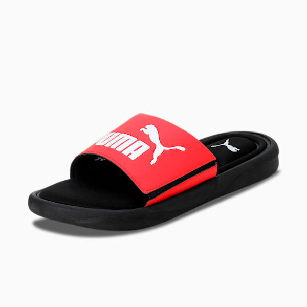 Royalcat Memory Foam Unisex Slides, Puma Black-High Risk Red-Puma White, extralarge-IND