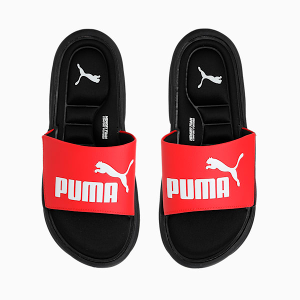 Royalcat Memory Foam Unisex Slides, Puma Black-High Risk Red-Puma White, extralarge-IND