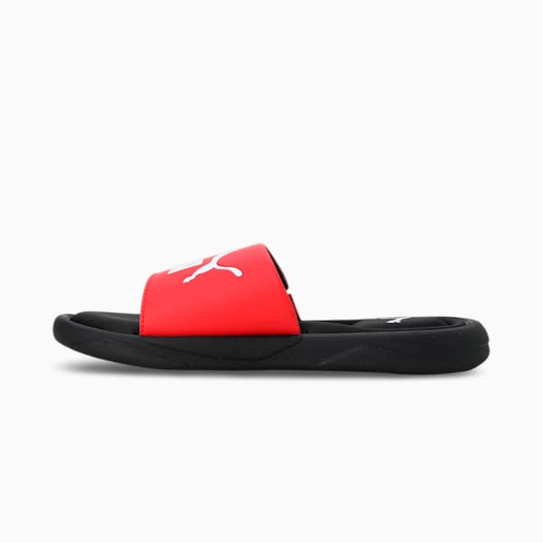 Royalcat Memory Foam Unisex Slides, Puma Black-High Risk Red-Puma White, extralarge-IND