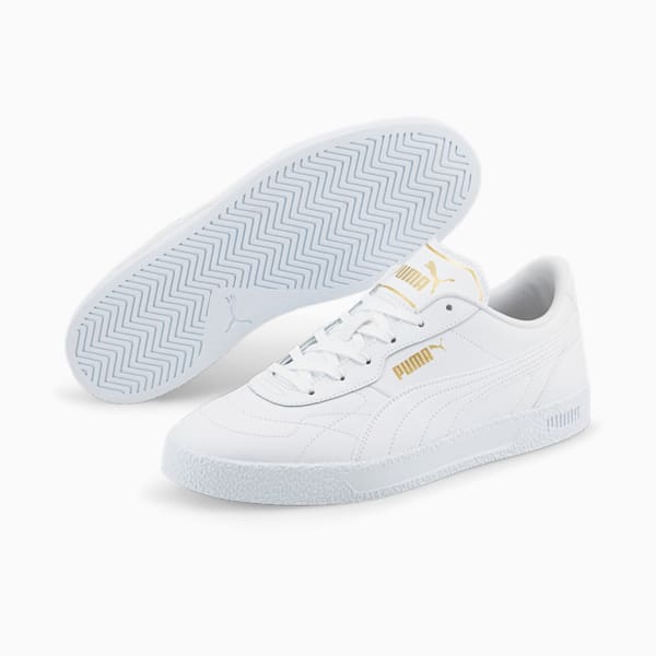 Puma Club Zone Unisex Shoes, Puma White-Puma White-Puma Team Gold, extralarge-IND