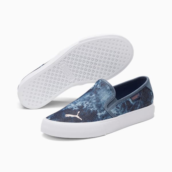 Bari Slip On Textile Indigo Sneakers JR, China Blue-Rose Gold, extralarge
