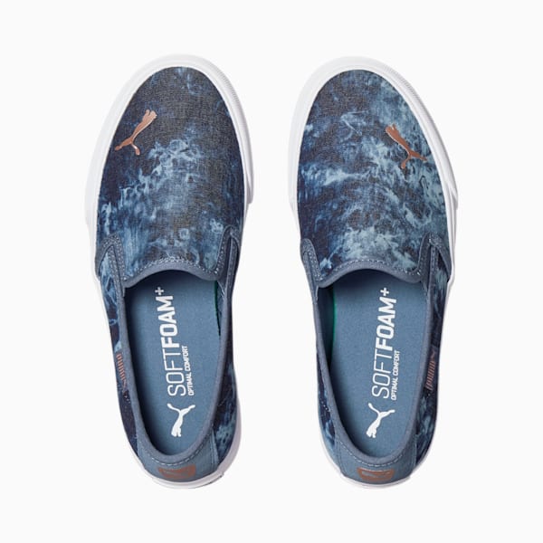 Bari Slip On Textile Indigo Sneakers JR, China Blue-Rose Gold, extralarge
