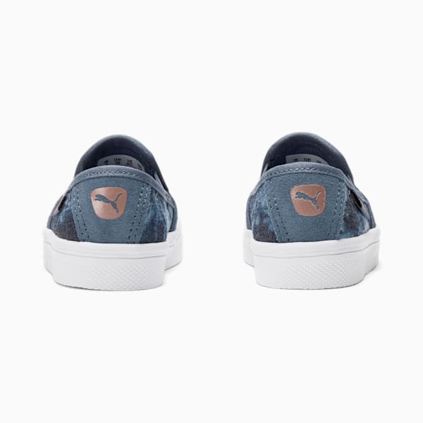 Bari Slip On Textile Indigo Toddler Shoes, China Blue-Rose Gold, extralarge