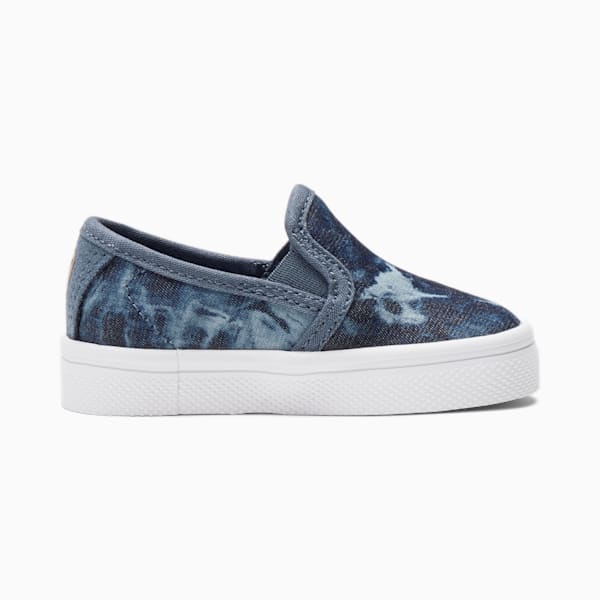 Bari Slip On Textile Indigo Toddler Shoes, China Blue-Rose Gold, extralarge