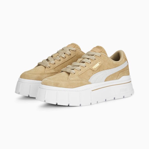 Mayze Stack Suede Sneakers Women, Toasted Almond