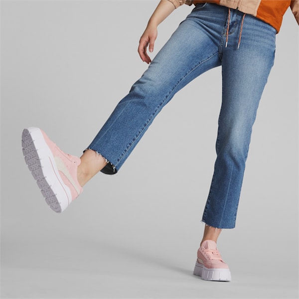 Mayze Stack Suede Women's Sneakers, Rose Dust, extralarge