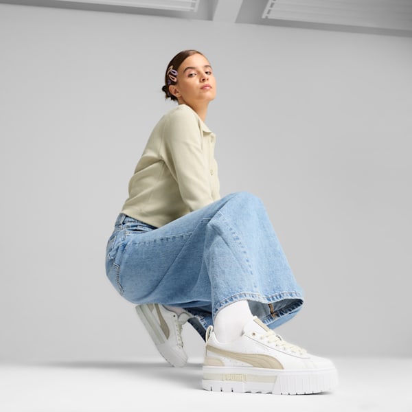 ウィメンズ メイズ リュクス スニーカー, PUMA White-Desert Dust, extralarge-JPN