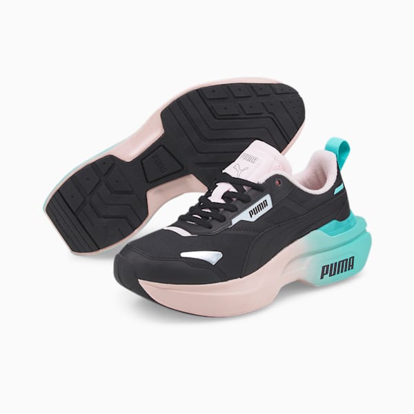 Kosmo Rider Gradient Women’s Sneakers, Puma Black-Fizzy Melon-Elektro Aqua, extralarge