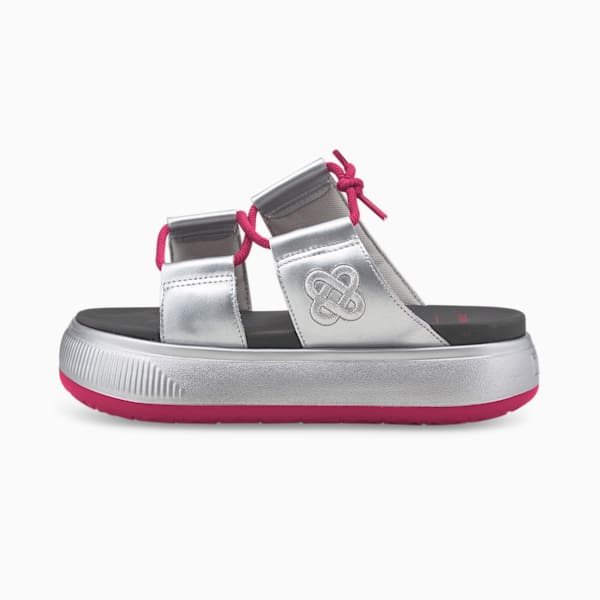 PUMA x PRONOUNCE Mayu Women's Sandal, Puma Silver-Dark Shadow-VIVACIOUS, extralarge-IND