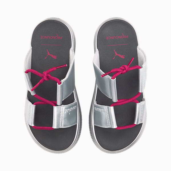 PUMA x PRONOUNCE Mayu Women's Sandal, Puma Silver-Dark Shadow-VIVACIOUS, extralarge-IND