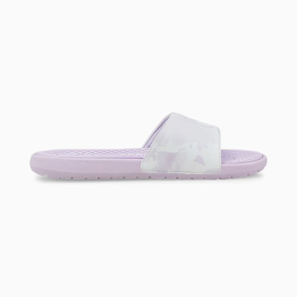 Cool Cat Hazy Summer Women's Swim Slides, Lavender Fog, extralarge