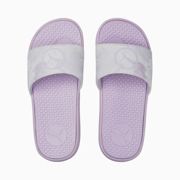 Cool Cat Hazy Summer Women's Swim Slides, Lavender Fog, extralarge