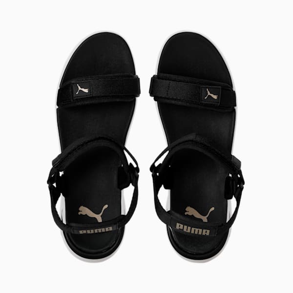 Sportie Vola Women's Slides, Puma Black-Puma Team Gold, extralarge-IND