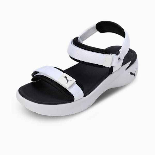 Sportie Vola Women's Slides, Puma White-Puma Black, extralarge-IND