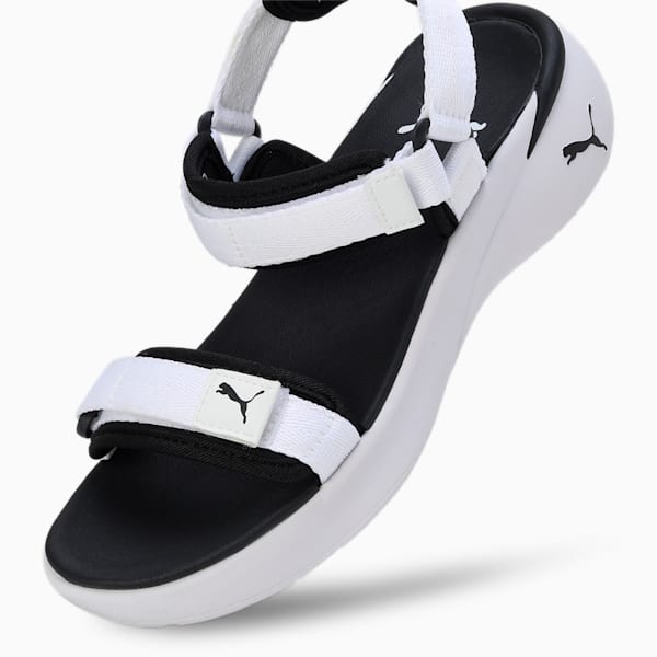 Sportie Vola Women's Slides, Puma White-Puma Black, extralarge-IND