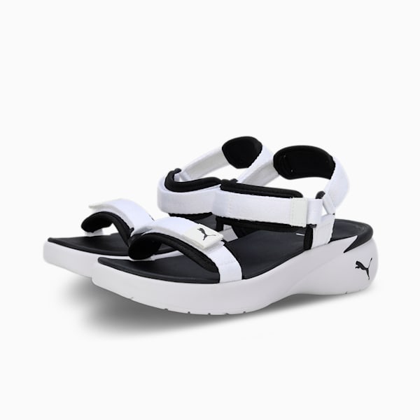 Sportie Vola Women's Slides, Puma White-Puma Black, extralarge-IND