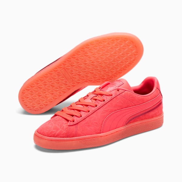 Suede Triplex Mono Men's Sneakers, Sunblaze-Paradise Pink-Persian Red, extralarge