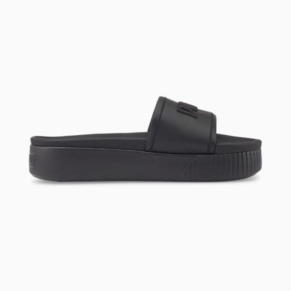 Women's Platform Slides, Puma Black, extralarge