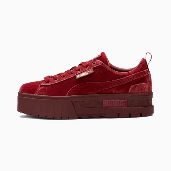 Mayze Velvet Women's Sneakers, Tibetan Red-Puma Team Gold, extralarge