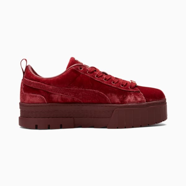 Mayze Velvet Women's Sneakers, Tibetan Red-Puma Team Gold, extralarge