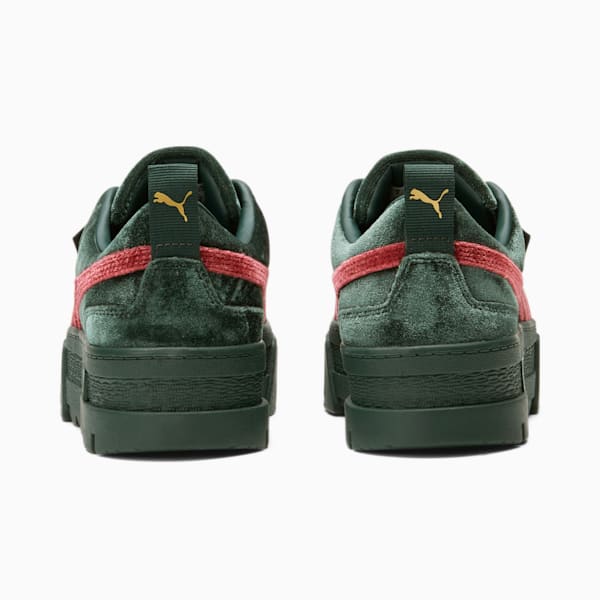 Mayze Velvet Women's Sneakers, Green Gables-Tibetan Red-Puma Team Gold, extralarge