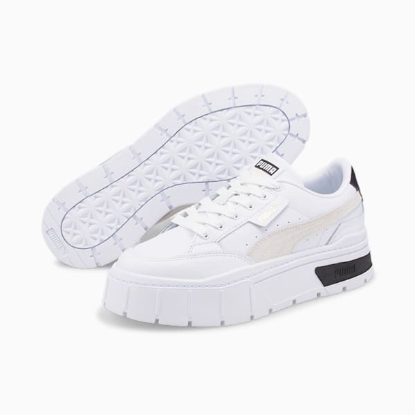 Mayze Stack Women's Sneakers, Puma White-Vaporous Gray, extralarge-IND
