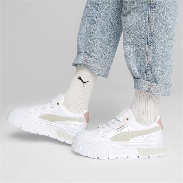 Mayze Stack Women's Sneakers, PUMA White-Future Pink, extralarge-IND