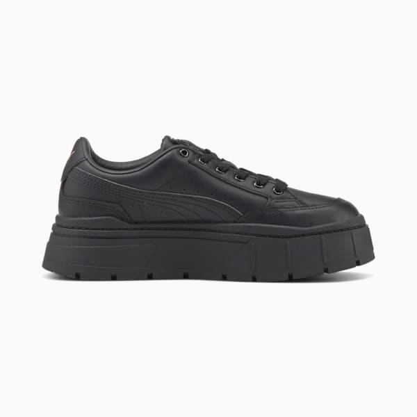ウィメンズ メイズ スタック レザー スニーカー, Puma Black, extralarge-JPN
