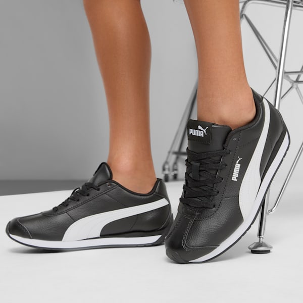 Turin 3 Big Kids' Sneakers, Puma Black-Puma White, extralarge