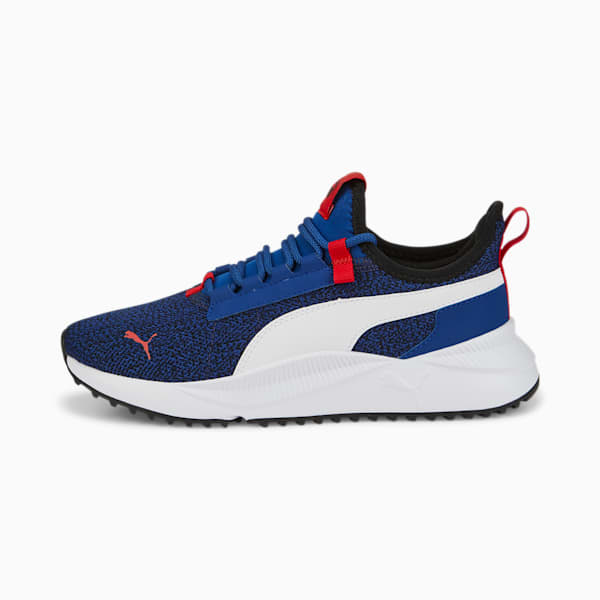 Zapatos deportivos Pacer Easy Street para niños grandes, Blazing Blue-Puma White-High Risk Red