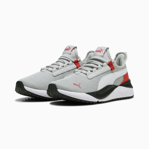 Pacer Easy Street Sneakers Big Kids, Cool Light Gray-PUMA White-Red Fire, extralarge