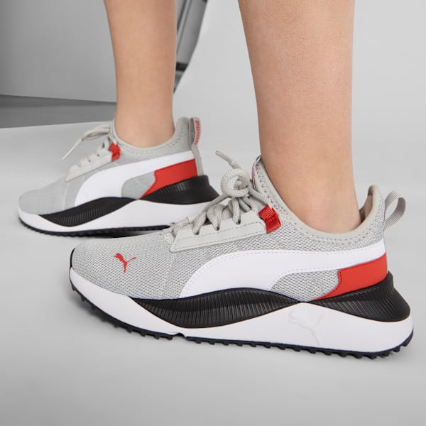 Pacer Easy Street Sneakers Big Kids, Cool Light Gray-PUMA White-Red Fire, extralarge
