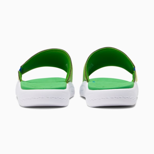 Brazil Softride Men's Slides, Classic Green-Dandelion-Puma Royal, extralarge