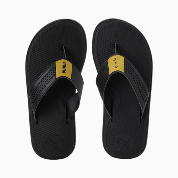 PUMA x one8 Stark V3 Men's Flip-Flops, Puma Black-Puma Team Gold, extralarge-IND