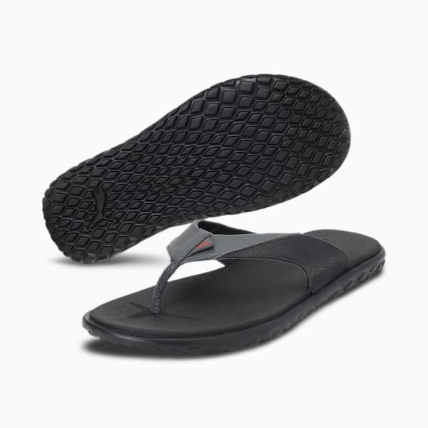 Galaxy Comfort V2  Flip Flops, Puma Black-Dark Shadow-High Risk Red, extralarge-IND
