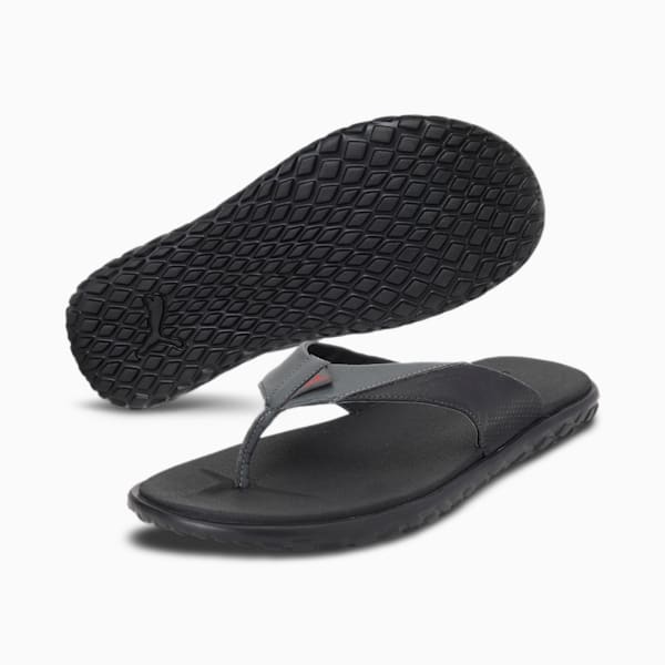 Galaxy Comfort V2  Unisex Flip Flops, Puma Black-Dark Shadow-High Risk Red, extralarge-IND