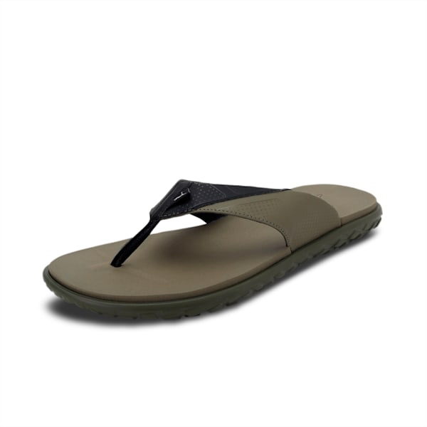 Galaxy Comfort V2  Unisex Flip Flops, Burnt Olive-Puma Black, extralarge-IND