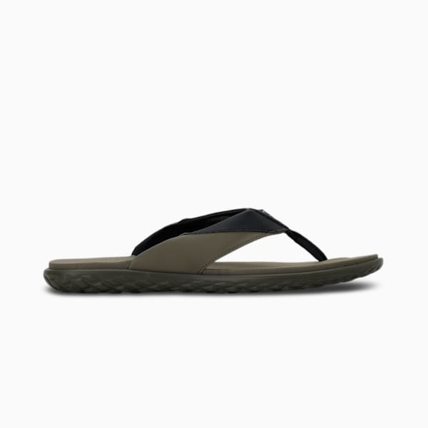 Galaxy Comfort V2  Unisex Flip Flops, Burnt Olive-Puma Black, extralarge-IND