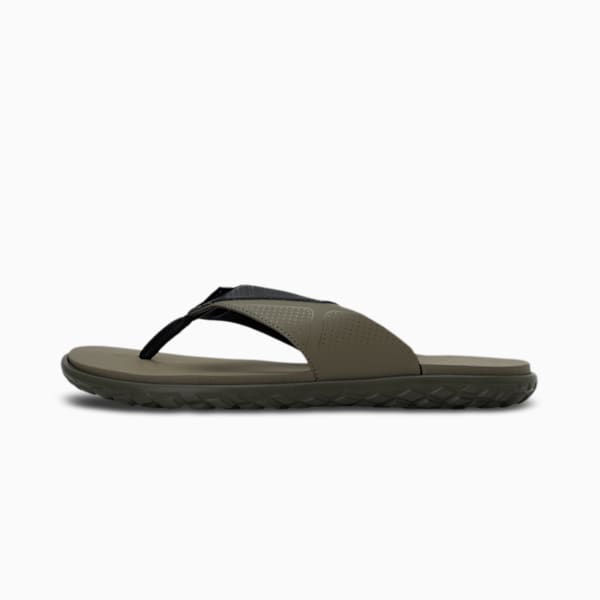 Galaxy Comfort V2  Unisex Flip Flops, Burnt Olive-Puma Black, extralarge-IND