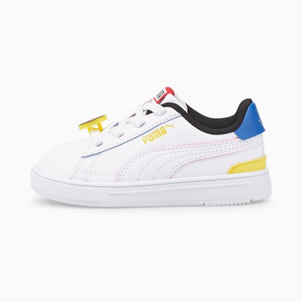 PUMA x SMILEYWORLD Serve Pro Toddlers' Shoes, Puma White-High Risk Red-Royal Blue-Vibrant Yellow, extralarge