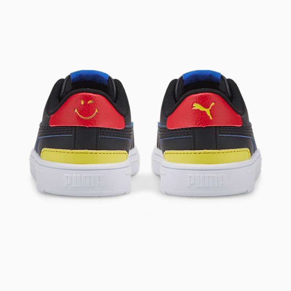 PUMA x SMILEYWORLD Serve Pro Toddlers' Shoes, Puma Black-Royal Blue-High Risk Red-Vibrant Yellow