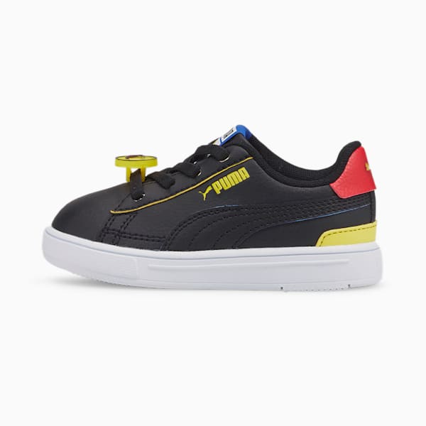 PUMA x SMILEYWORLD Serve Pro Toddlers' Shoes, Puma Black-Royal Blue-High Risk Red-Vibrant Yellow, extralarge