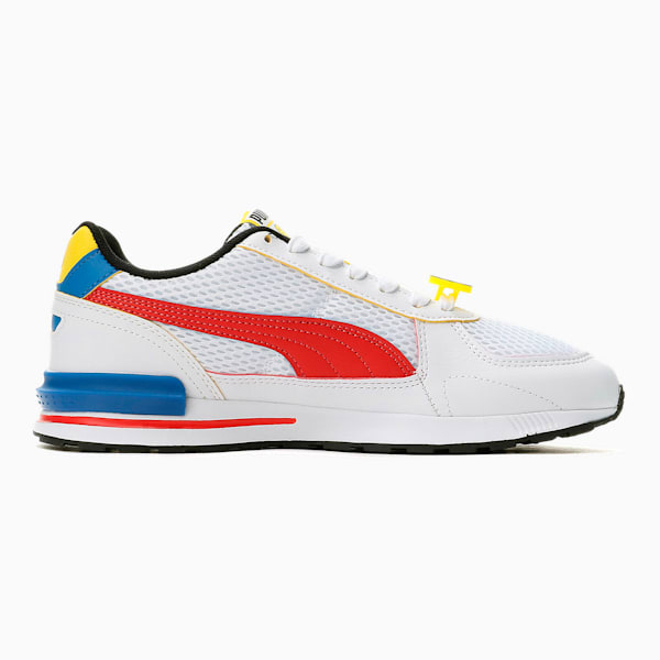 PUMA x SMILEYWORLD Graviton Sneakers JR, Puma White-High Risk Red-Vibrant Yellow-Puma Royal